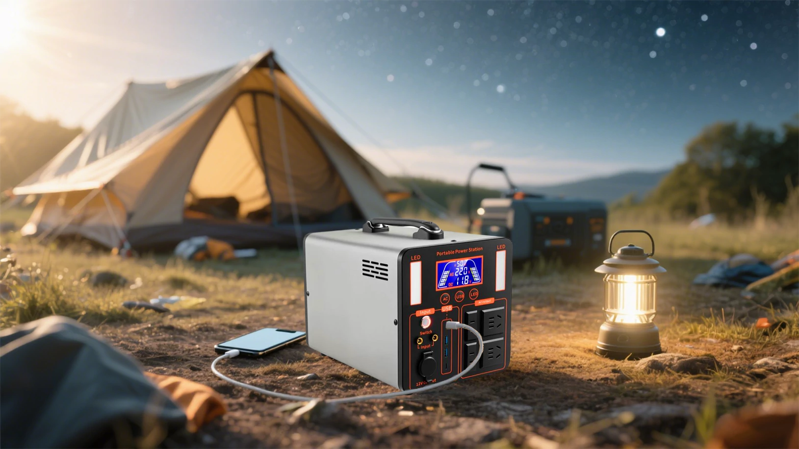 Appearance of portable power station.